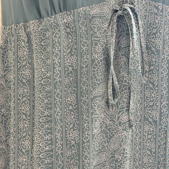 NEW Isabella Bird 100% SILK Teal Floral Print Maxi Dress size M - Picture 4 of 9